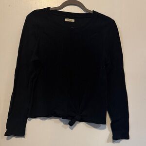 ❤️ 2/$20 Madewell Black Long Sleeve Knotted Top